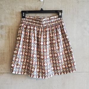 CLUB MONACO Patterned 100% Silk Mini Skirt / XS